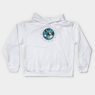 ZODIAC Aquarius - Astrological AQUARIUS - AQUARIUS - ZODIAC sign - Van Gogh style - 3 Kids Hoodie